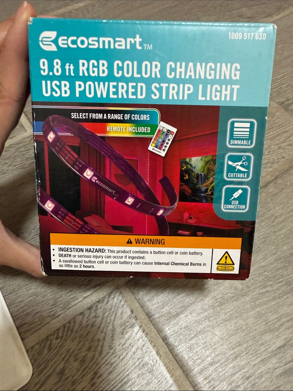 9.8 ft RGB Color Changing USB Powered Strip Light - Blue/Purple